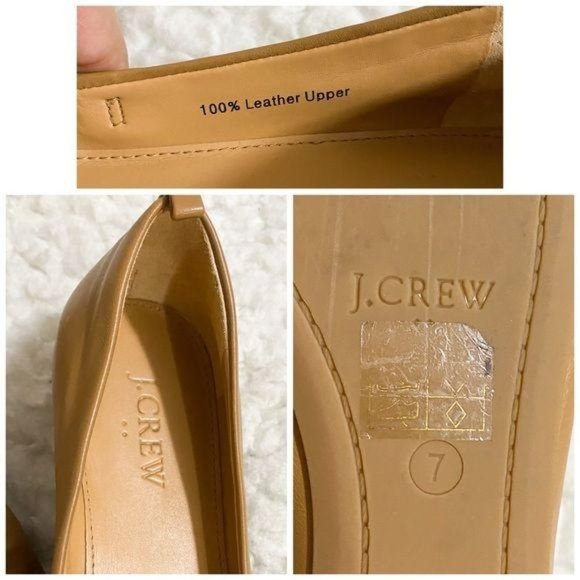 J. Crew Factory Anya Camel Leather Ballet Flats, 7 - Picture 7 of 8